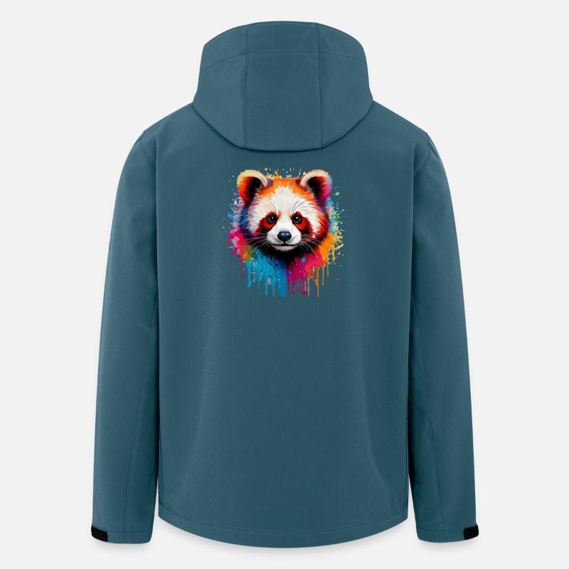 Explosion de Panda Aquarelle - Veste softshell homme en polyester recyclé Stanley/Stella - bleu pétrole foncé