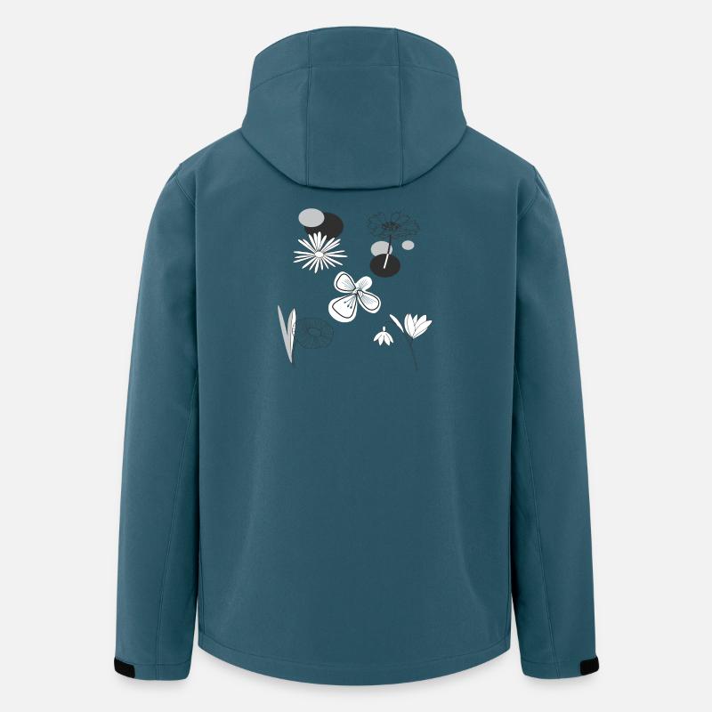  Blüten  schwarz weiß - Recycelte Männer Softshell-Jacke von Stanley/Stella - Dunkles Petrol