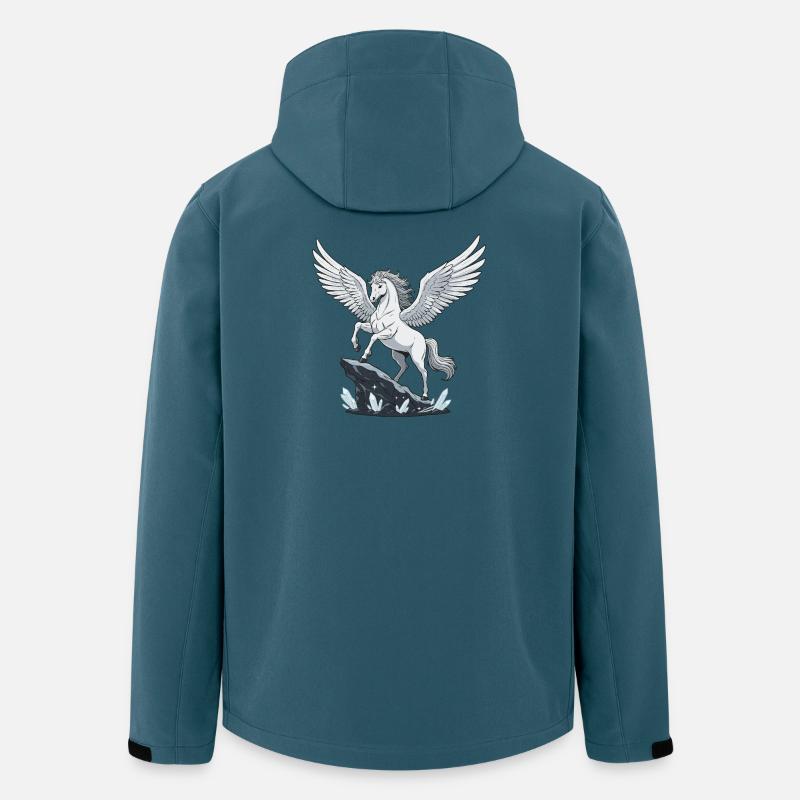 Weißer Pegasus auf Kristallfelsen - Recycelte Männer Softshell-Jacke von Stanley/Stella - Dunkles Petrol