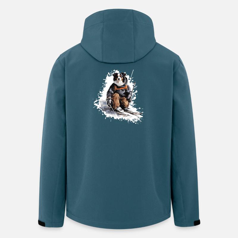 Border Collie Dog Ski Skiing - Men’s Recycled Softshell Jacket by Stanley/Stella - stargazer