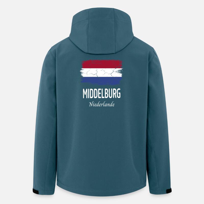 Middelburg - Veste softshell homme en polyester recyclé Stanley/Stella - bleu pétrole foncé