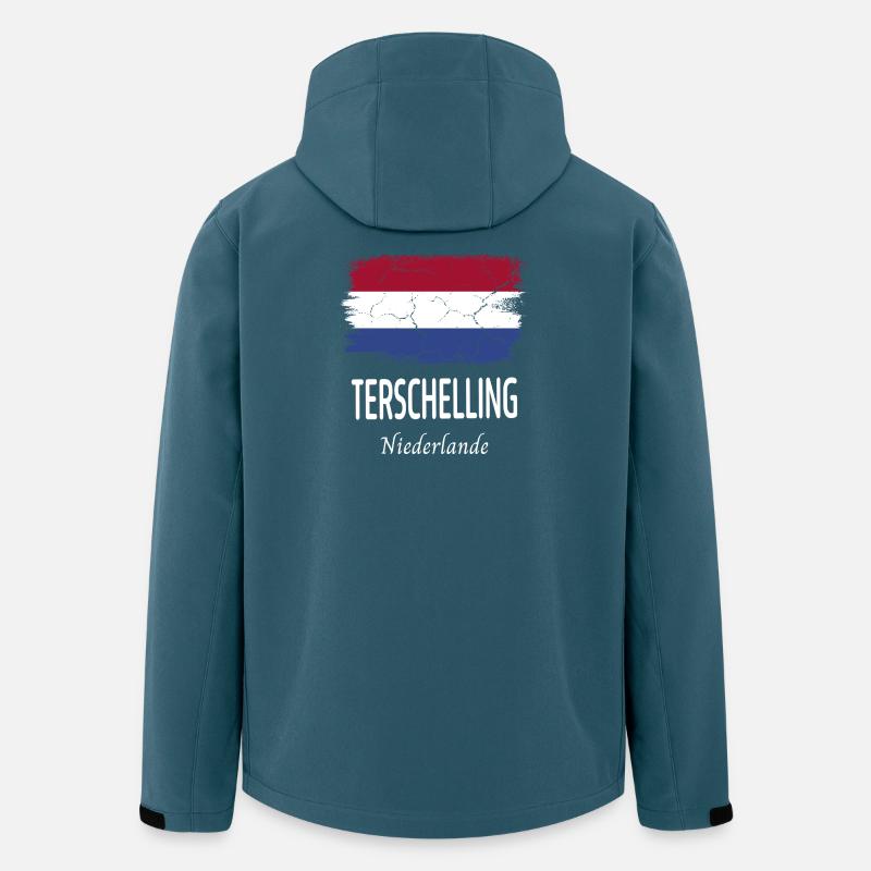 Terschelling - Veste softshell homme en polyester recyclé Stanley/Stella - bleu pétrole foncé