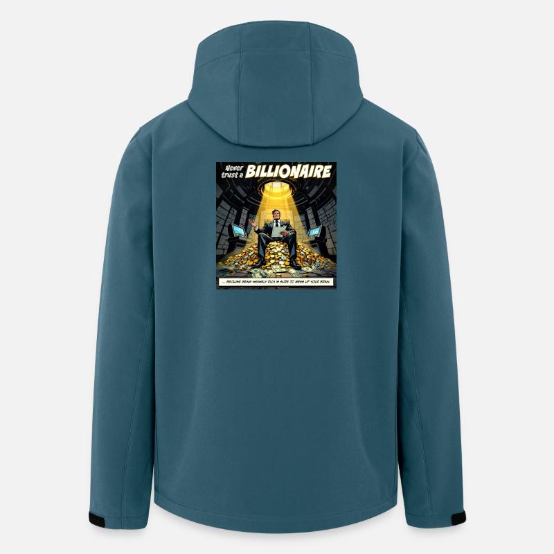 Traue keinem Milliardär - Recycelte Männer Softshell-Jacke von Stanley/Stella - Dunkles Petrol