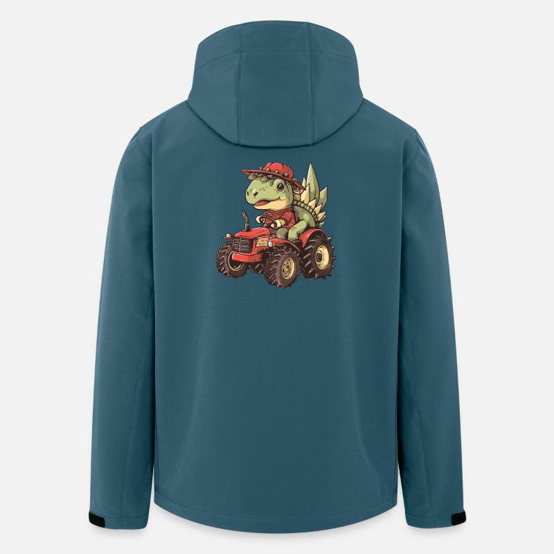 Dinosaurier stegosaurus Traktor Farmer - Recycelte Männer Softshell-Jacke von Stanley/Stella - Dunkles Petrol