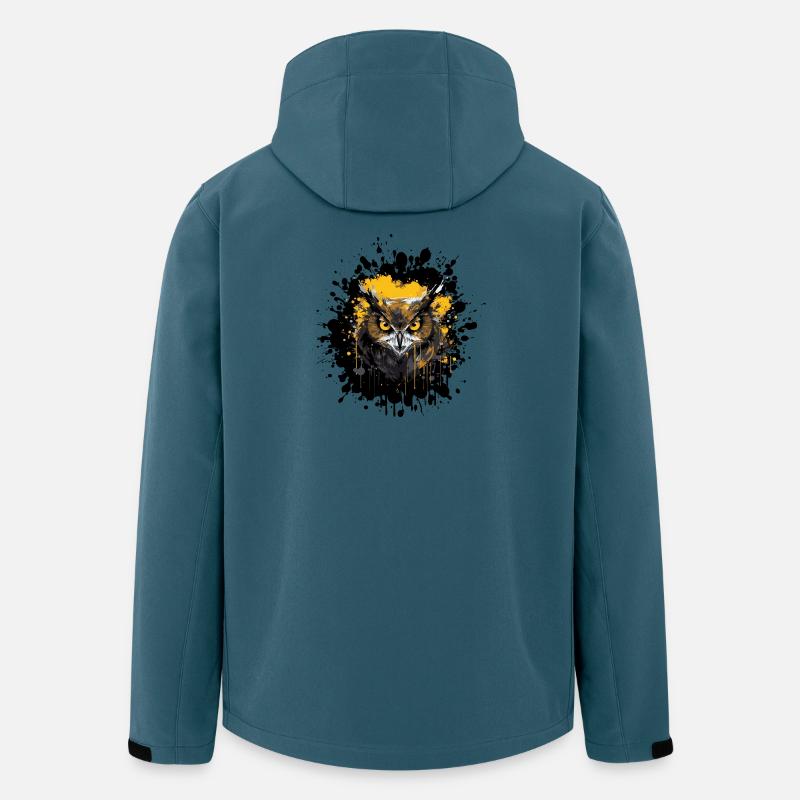 Éclaboussure de chouette Noctambule - Veste softshell homme en polyester recyclé Stanley/Stella - bleu pétrole foncé