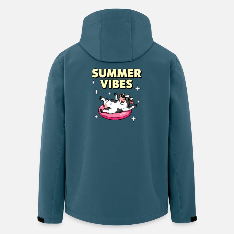 Sommervibes entspannende Kuh - Recycelte Männer Softshell-Jacke von Stanley/Stella - Dunkles Petrol