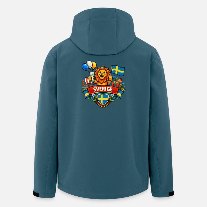 Logo joyeux de la Suède - Veste softshell homme en polyester recyclé Stanley/Stella - bleu pétrole foncé