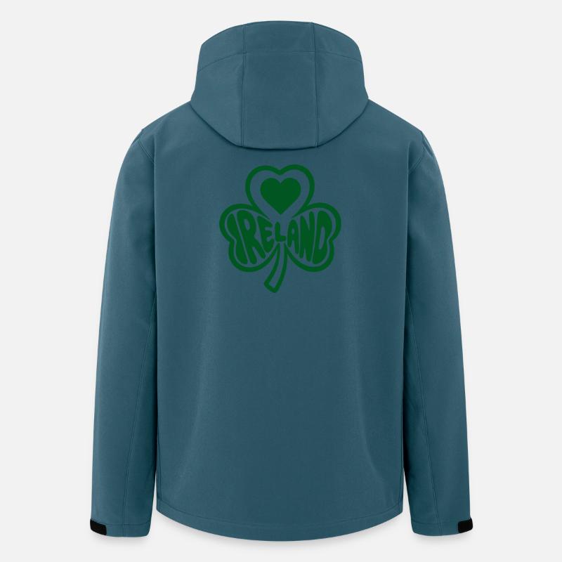 Cœur du trèfle celtique Irlande - Veste softshell homme en polyester recyclé Stanley/Stella - bleu pétrole foncé
