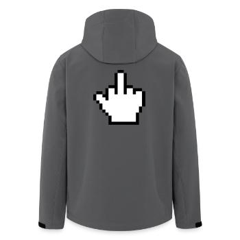 Maushand Mittelfinger Mauszeiger - Recycelte Männer Softshell-Jacke von Stanley/Stella - Dunkles Petrol - Hinten - AI Model Male 185 light (185cm)
