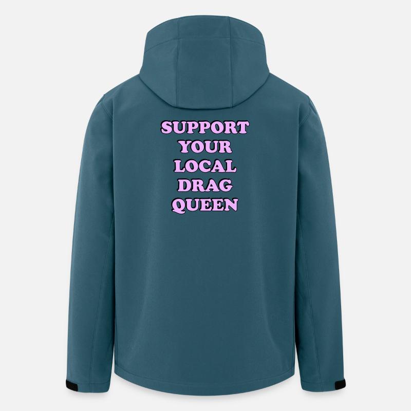 Soutenez la drag queen locale - Veste softshell homme en polyester recyclé Stanley/Stella - bleu pétrole foncé