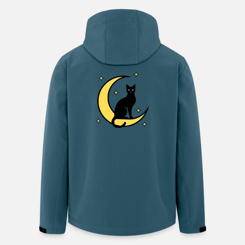 Katze Mond Sterne Hexerei - Recycelte Männer Softshell-Jacke von Stanley/Stella - Dunkles Petrol