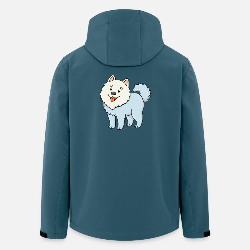 Wuschelhund (Weiß/ Comic) - Recycelte Männer Softshell-Jacke von Stanley/Stella - Dunkles Petrol
