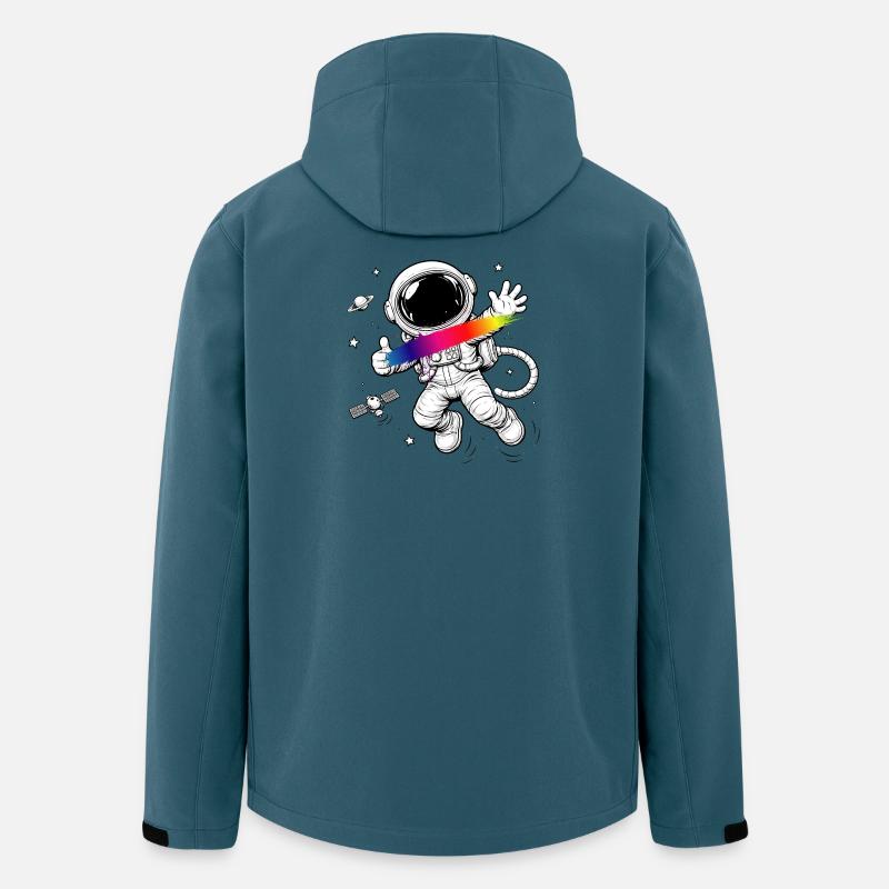 Astronaut Rainbow Splash Space Design - Men’s Recycled Softshell Jacket by Stanley/Stella - stargazer