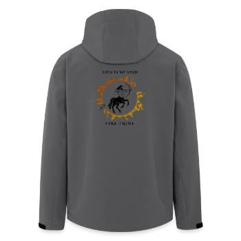 Mon signe est le Sagittaire - Veste softshell homme en polyester recyclé Stanley/Stella - bleu pétrole foncé - Dos - AI Model Male 185 light (185cm)