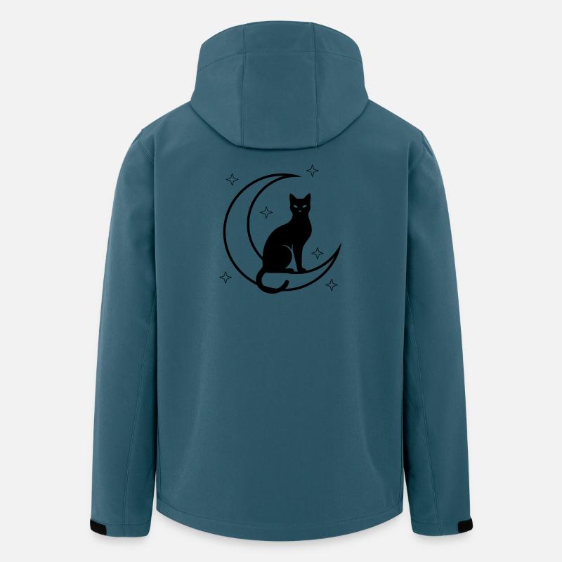 Katze Mond Sterne Silhouette - Recycelte Männer Softshell-Jacke von Stanley/Stella - Dunkles Petrol