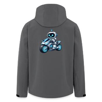 Robot sur moto - Veste softshell homme en polyester recyclé Stanley/Stella - bleu pétrole foncé - Dos - AI Model Male 185 light (185cm)