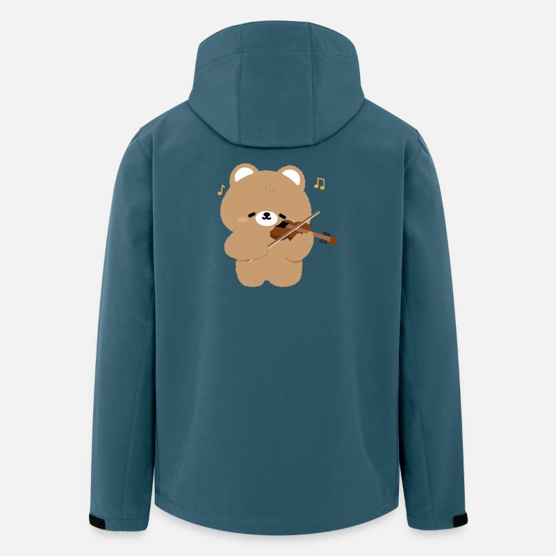 Bear Violinist Charme - Recycelte Männer Softshell-Jacke von Stanley/Stella - Dunkles Petrol