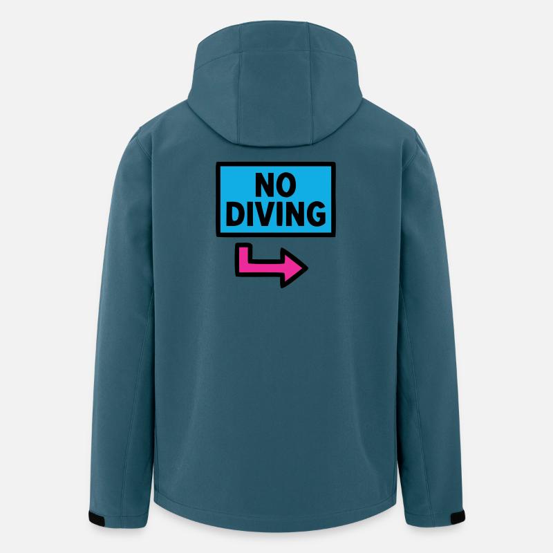 No Diving Schild Pool Retro - Recycelte Männer Softshell-Jacke von Stanley/Stella - Dunkles Petrol