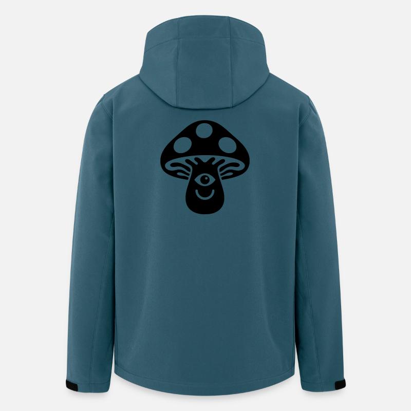 Champignon psychédélique avec motif œil - Veste softshell homme en polyester recyclé Stanley/Stella - bleu pétrole foncé