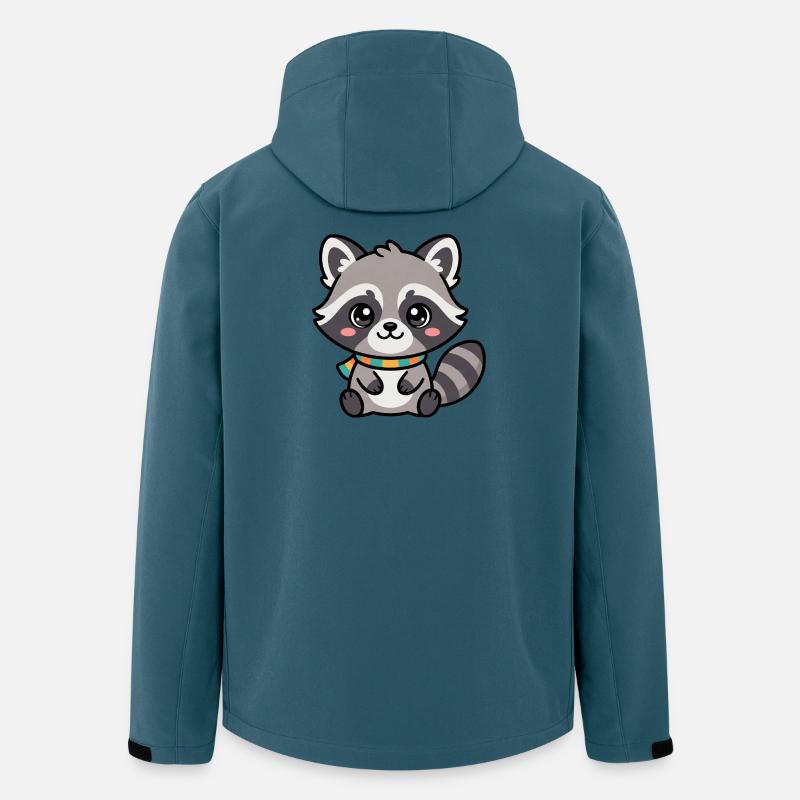 Kuschelraccoon mit Schal - Recycelte Männer Softshell-Jacke von Stanley/Stella - Dunkles Petrol