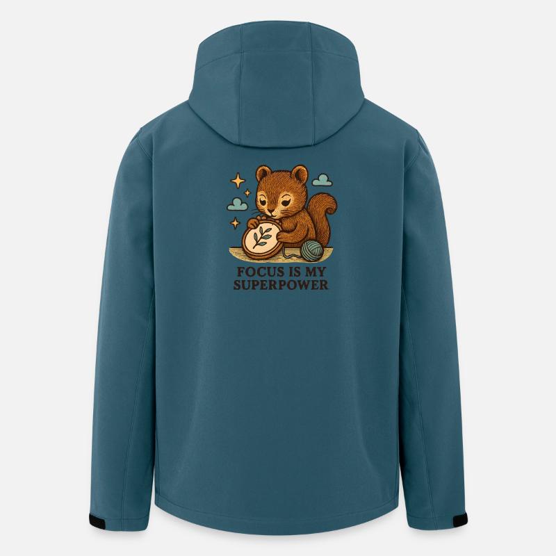 Fokus ist meine Superkraft – Eichhörnchen - Recycelte Männer Softshell-Jacke von Stanley/Stella - Dunkles Petrol