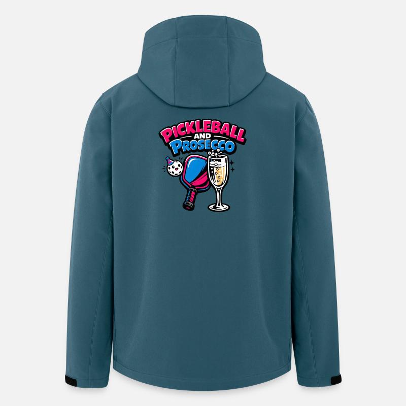 Pickleball Prosecco Logo - Veste softshell homme en polyester recyclé Stanley/Stella - bleu pétrole foncé