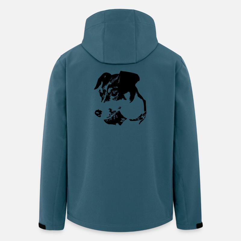 Tête de Jack Russell Terrier - Veste softshell homme en polyester recyclé Stanley/Stella - bleu pétrole foncé