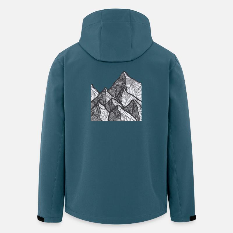 Black and white mountain lines - Men’s Recycled Softshell Jacket by Stanley/Stella - stargazer