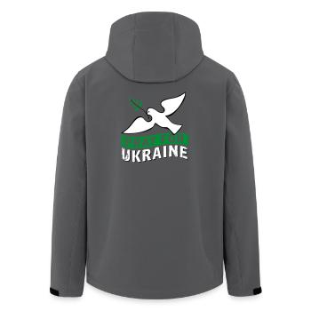 Priez pour l’Ukraine avec des | pigeons Vectorgraphique - Veste softshell homme en polyester recyclé Stanley/Stella - bleu pétrole foncé - Dos - AI Model Male 185 light (185cm)