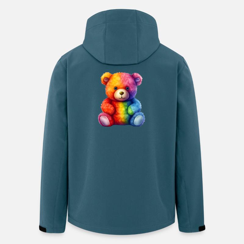 Regenbogen Plüsch Bär Umarmung - Recycelte Männer Softshell-Jacke von Stanley/Stella - Dunkles Petrol