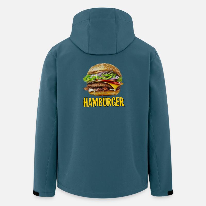 Hamburger Retro Cartoon Design - Recycelte Männer Softshell-Jacke von Stanley/Stella - Dunkles Petrol