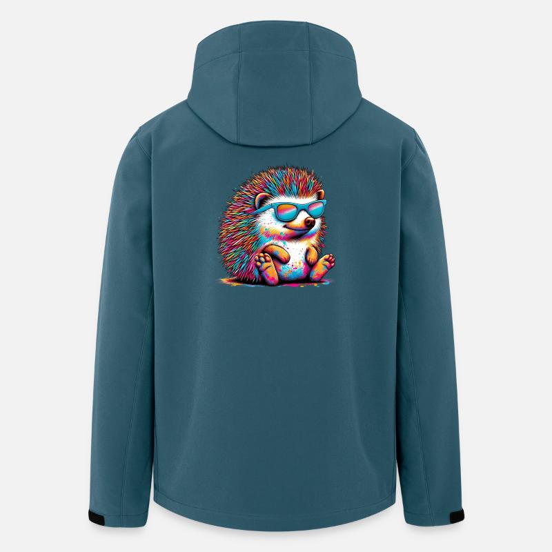 Igel mit Sonnenbrille - Recycelte Männer Softshell-Jacke von Stanley/Stella - Dunkles Petrol