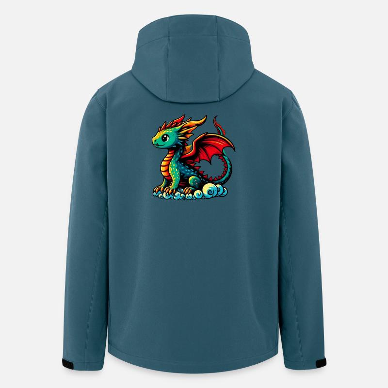 Drache - Recycelte Männer Softshell-Jacke von Stanley/Stella - Dunkles Petrol