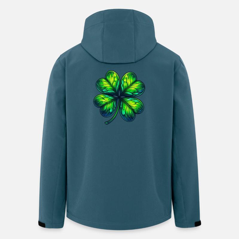Vierblättriges Kleeblatt - Recycelte Männer Softshell-Jacke von Stanley/Stella - Dunkles Petrol