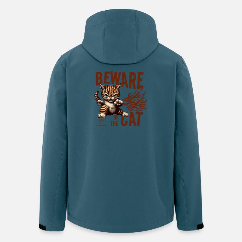 Vorsicht vor der Katze - Recycelte Männer Softshell-Jacke von Stanley/Stella - Dunkles Petrol