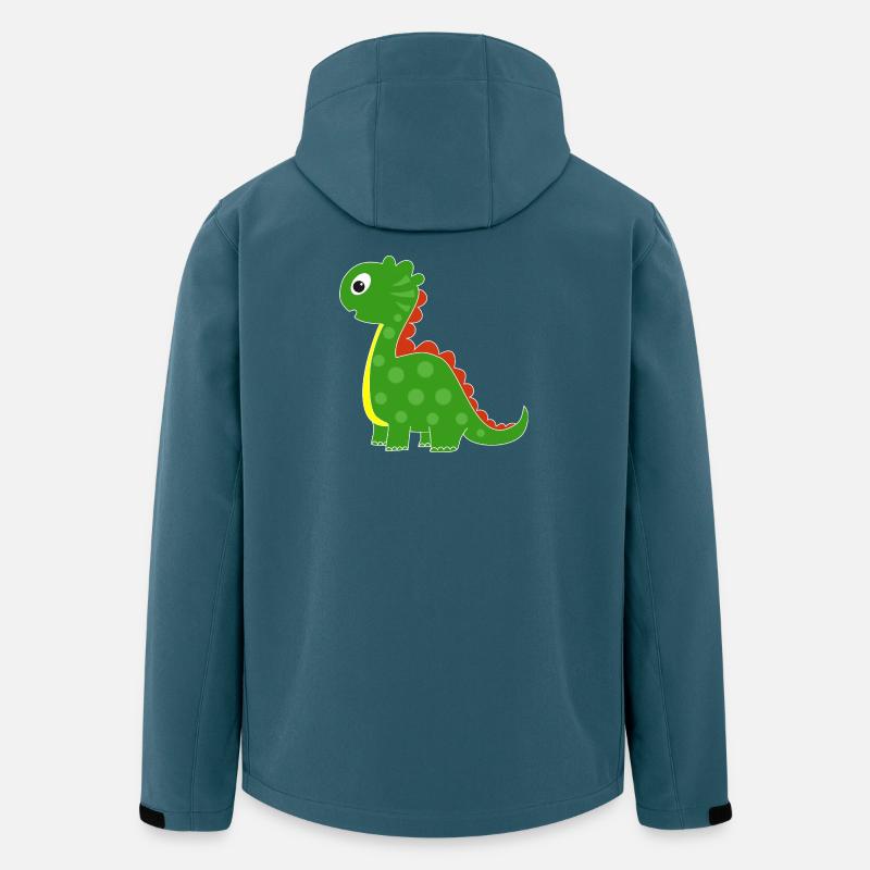 Grüner Dino mit hellen Punkten - Recycelte Männer Softshell-Jacke von Stanley/Stella - Dunkles Petrol