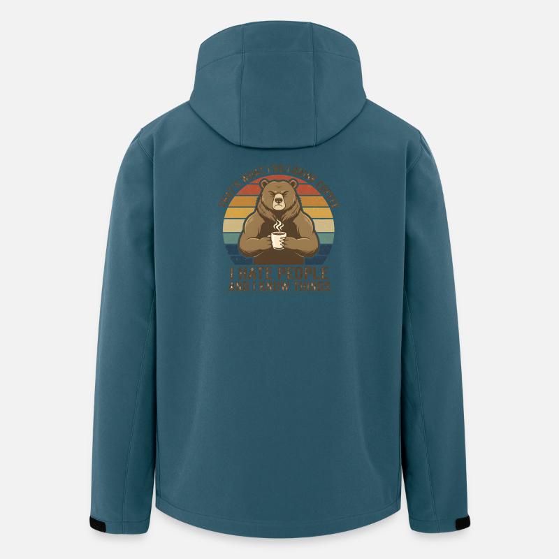 Bär Kaffee Rebell Retro - Recycelte Männer Softshell-Jacke von Stanley/Stella - Dunkles Petrol