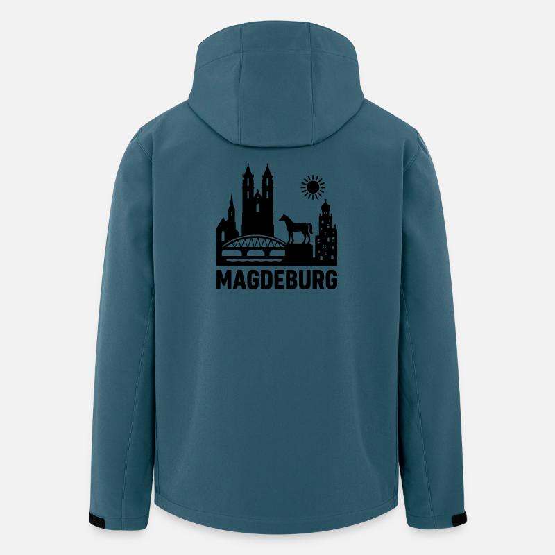 magdeburg silhouette - Recycelte Männer Softshell-Jacke von Stanley/Stella - Dunkles Petrol