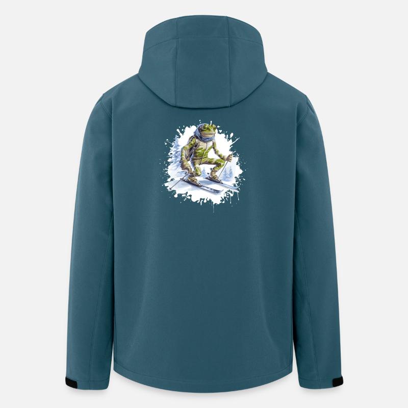 Frosch Ski Skifahren - Recycelte Männer Softshell-Jacke von Stanley/Stella - Dunkles Petrol