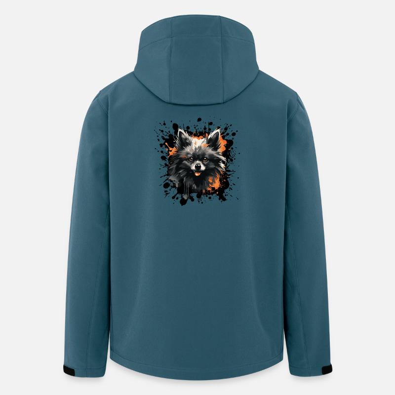 Pomeranian Farb-Splash - Recycelte Männer Softshell-Jacke von Stanley/Stella - Dunkles Petrol
