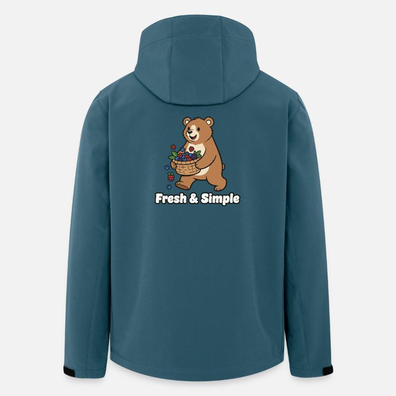 Beerenkorb-Bärchen Illustration - Recycelte Männer Softshell-Jacke von Stanley/Stella - Dunkles Petrol
