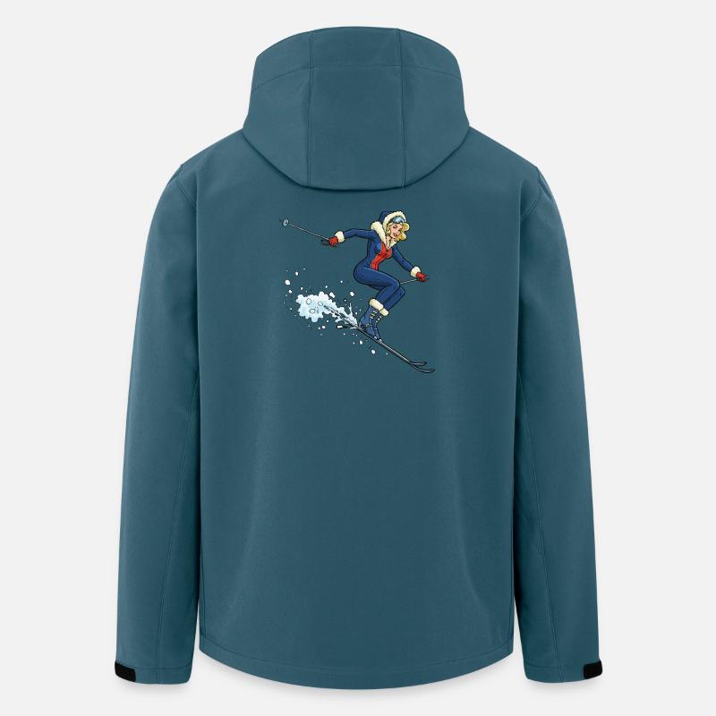 Frau auf Ski im Schnee - Recycelte Männer Softshell-Jacke von Stanley/Stella - Dunkles Petrol