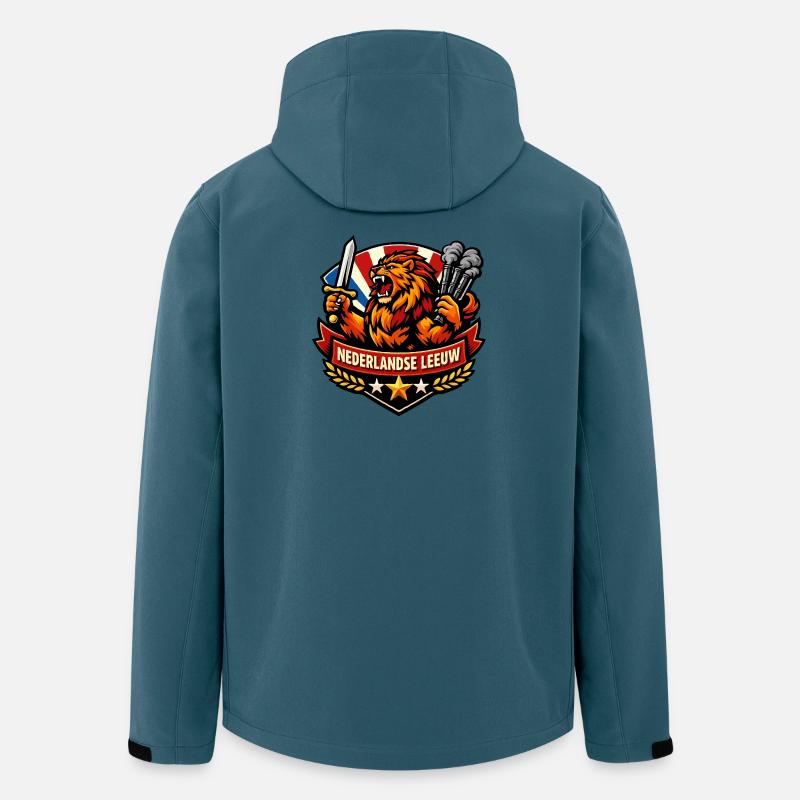 Holländischer Löwe mit Schwert und Rauch - Recycelte Männer Softshell-Jacke von Stanley/Stella - Dunkles Petrol