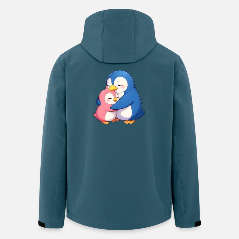 Kuschelpinguine Umarmung - Recycelte Männer Softshell-Jacke von Stanley/Stella - Dunkles Petrol