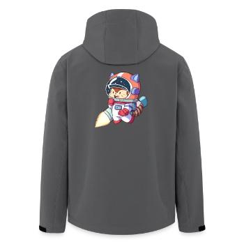 Katzenastronaut im Weltraumanzug - Recycelte Männer Softshell-Jacke von Stanley/Stella - Dunkles Petrol - Hinten - AI Model Male 185 light (185cm)