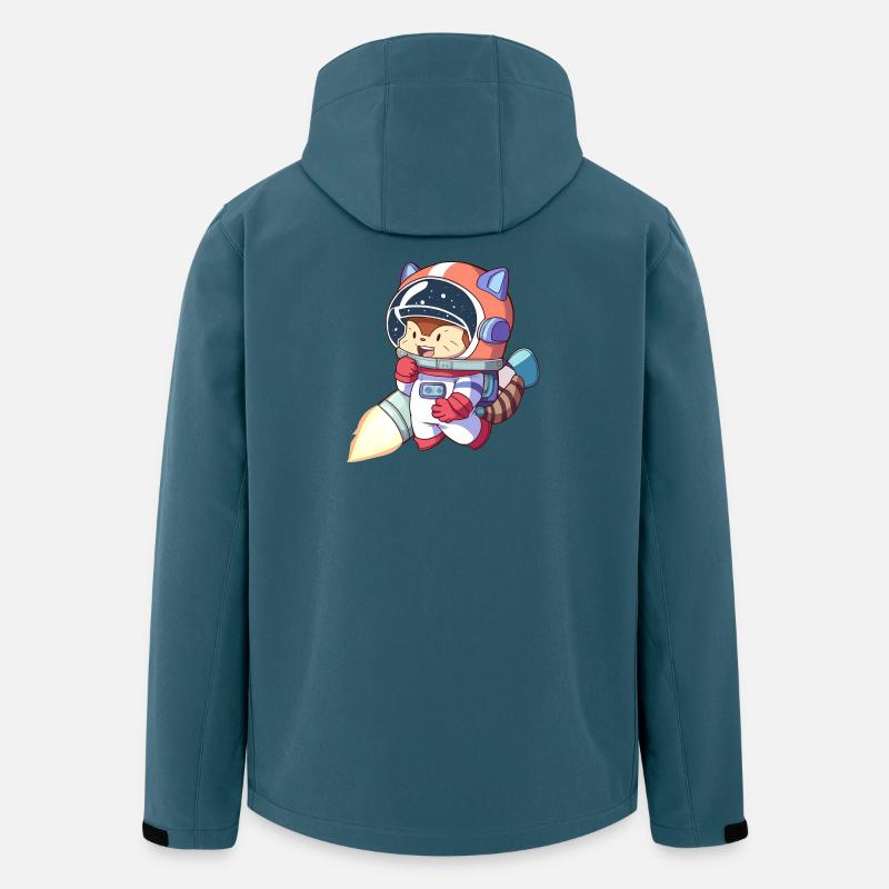 Astronaute chat en combinaison spatiale - Veste softshell homme en polyester recyclé Stanley/Stella - bleu pétrole foncé
