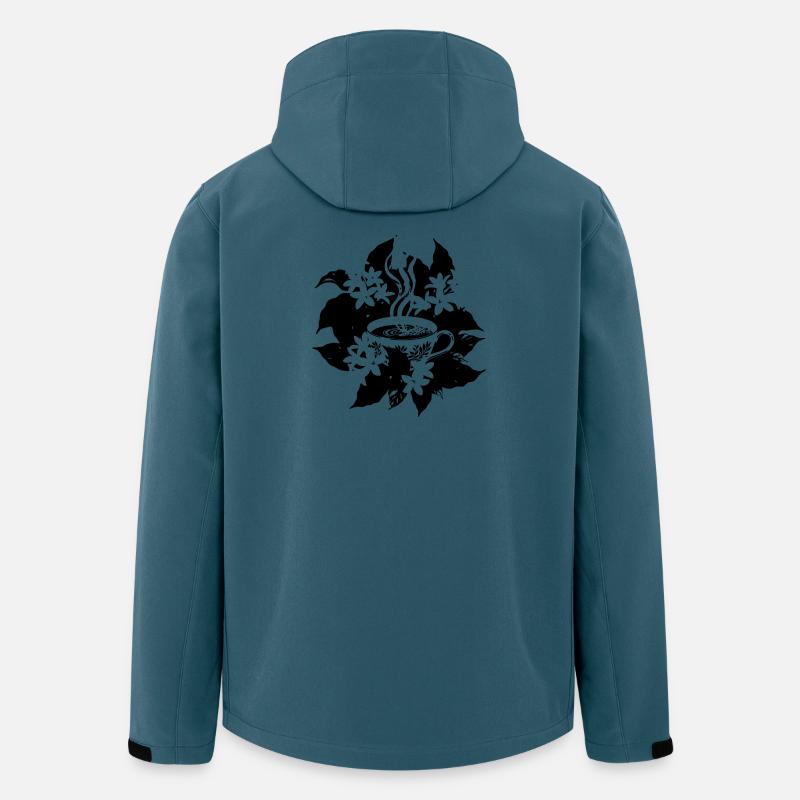 Elegant Coffee Cup Floral Botanical - Men’s Recycled Softshell Jacket by Stanley/Stella - stargazer