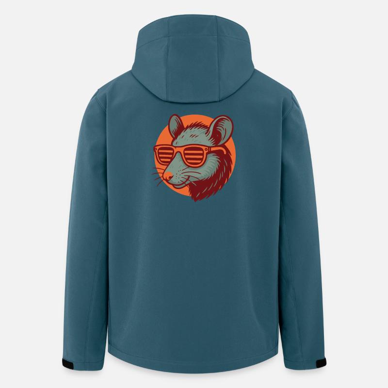Ratte mit Sonnenbrille - Recycelte Männer Softshell-Jacke von Stanley/Stella - Dunkles Petrol