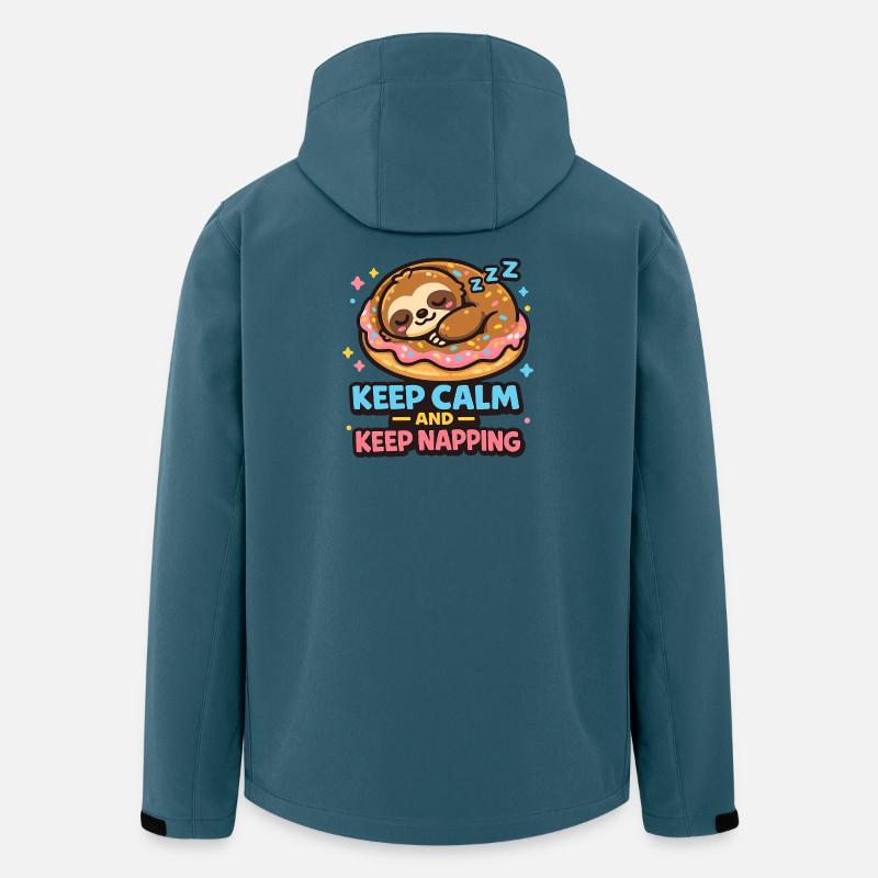 Donut-Schlafsloth Illustration - Recycelte Männer Softshell-Jacke von Stanley/Stella - Dunkles Petrol