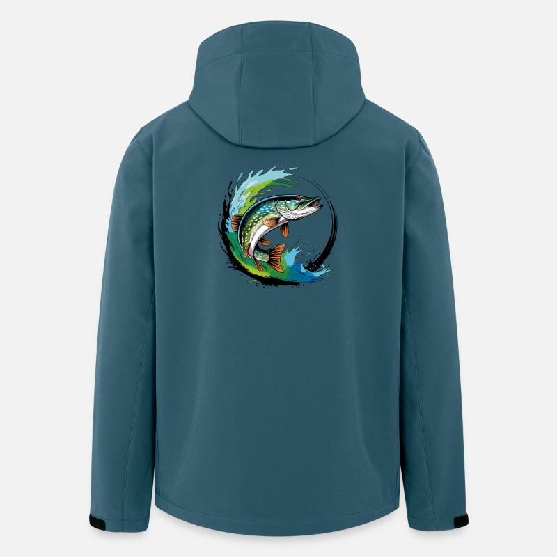 Hecht angeln - Recycelte Männer Softshell-Jacke von Stanley/Stella - Dunkles Petrol